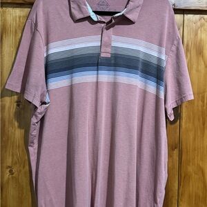 Men's Pink Striped Polo Shirt